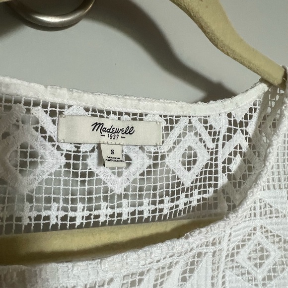 MADEWELL White Embroidered Top SZ S - Picture 4 of 5